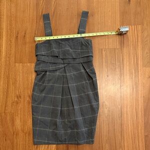To The Max Women's Layered Sleeveless Grey Plaid Dress